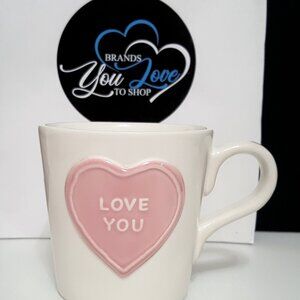 NEW RARE Pottery Barn Conversation Heart Mug Love You 14 OZ Valentine's
